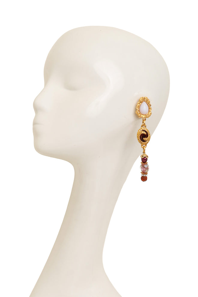 millefiori bead drop earrings by Hanna Bernhard on mannequin @ Recess LA