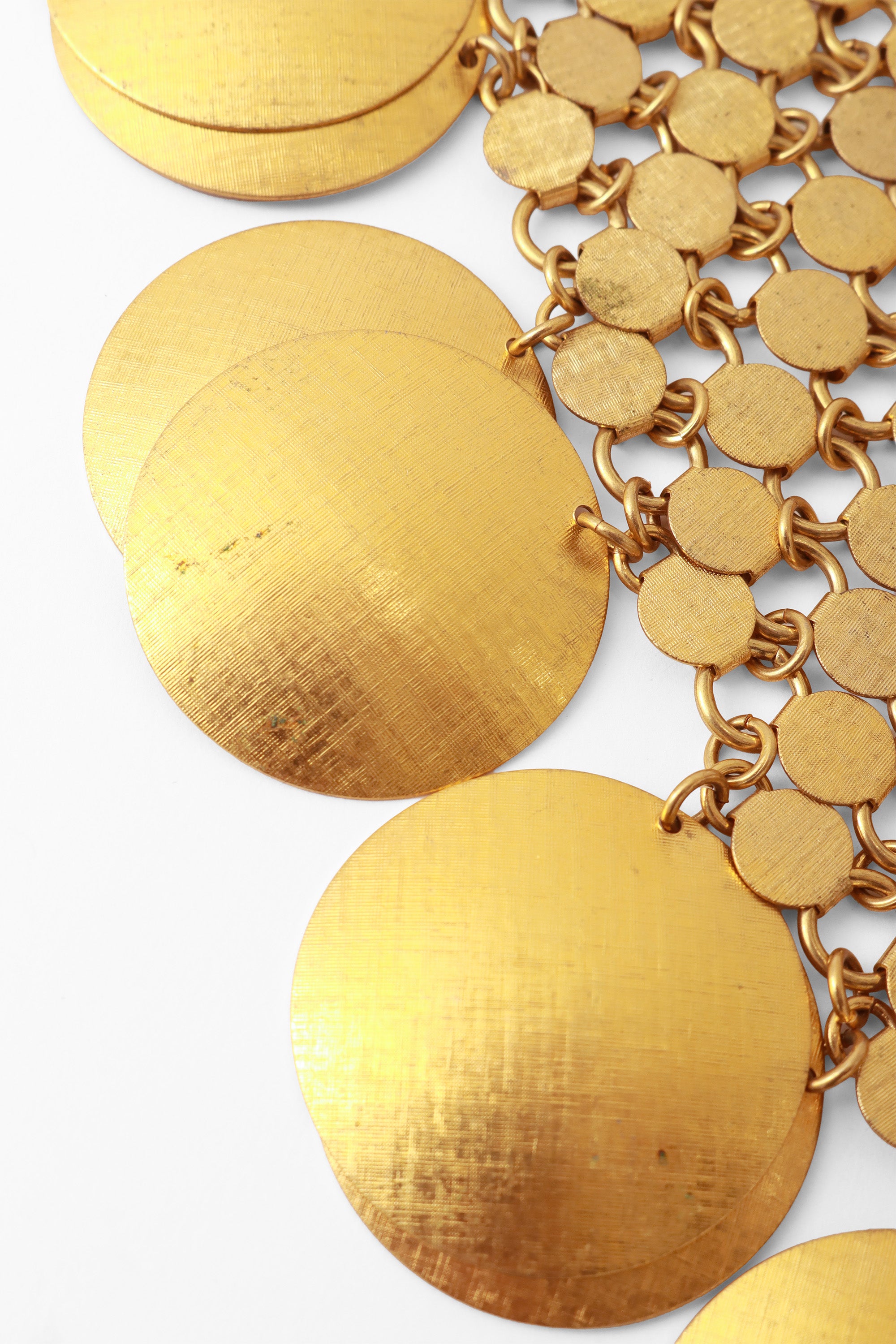 Vintage Metal mesh disc bib necklace Disc Wear Close @ Recess LA