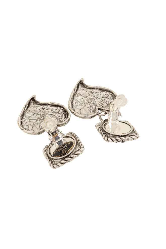 Souvenir Heart Drop Earrings by Hannah Bernhard backs open @ Recess LA