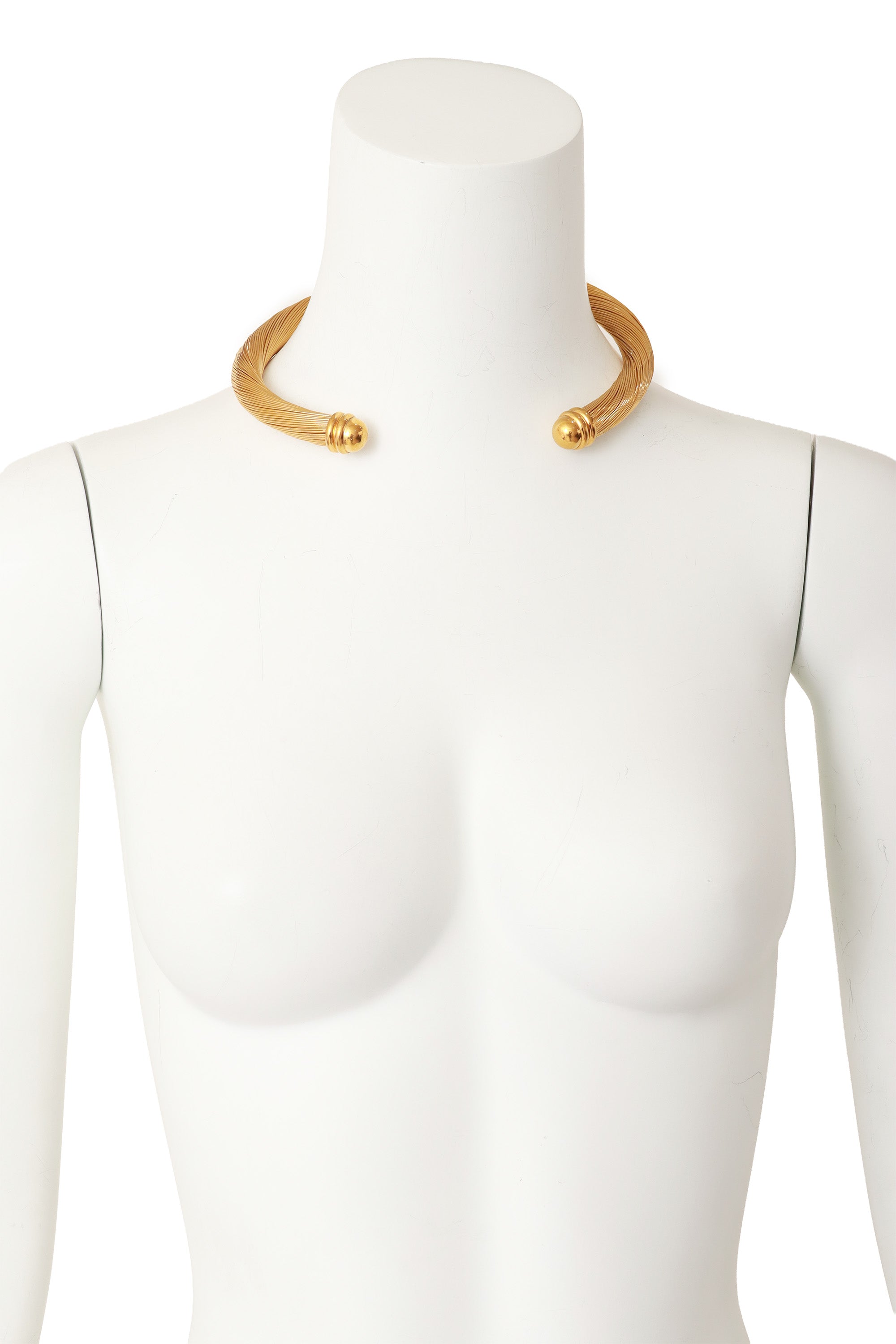 gold-tone hoop collar on mannequin opening front @ Recess LA