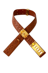 Ostrich Leather Stud Belt Over-lapped @ Recess LA