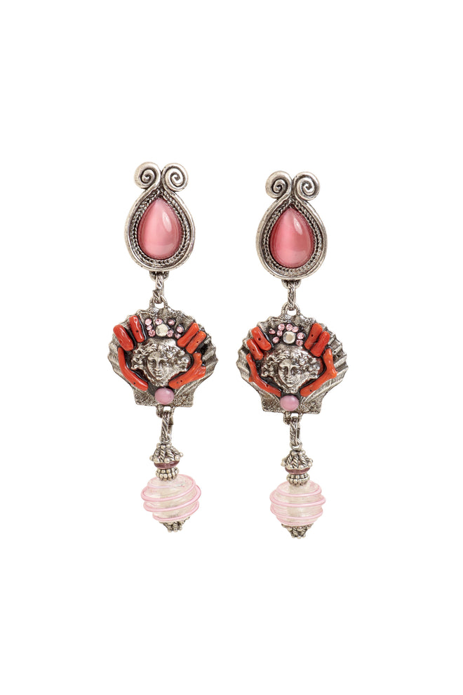 Shell Medusa Drop Earrings by Hanna Bernhard @ Recess LA