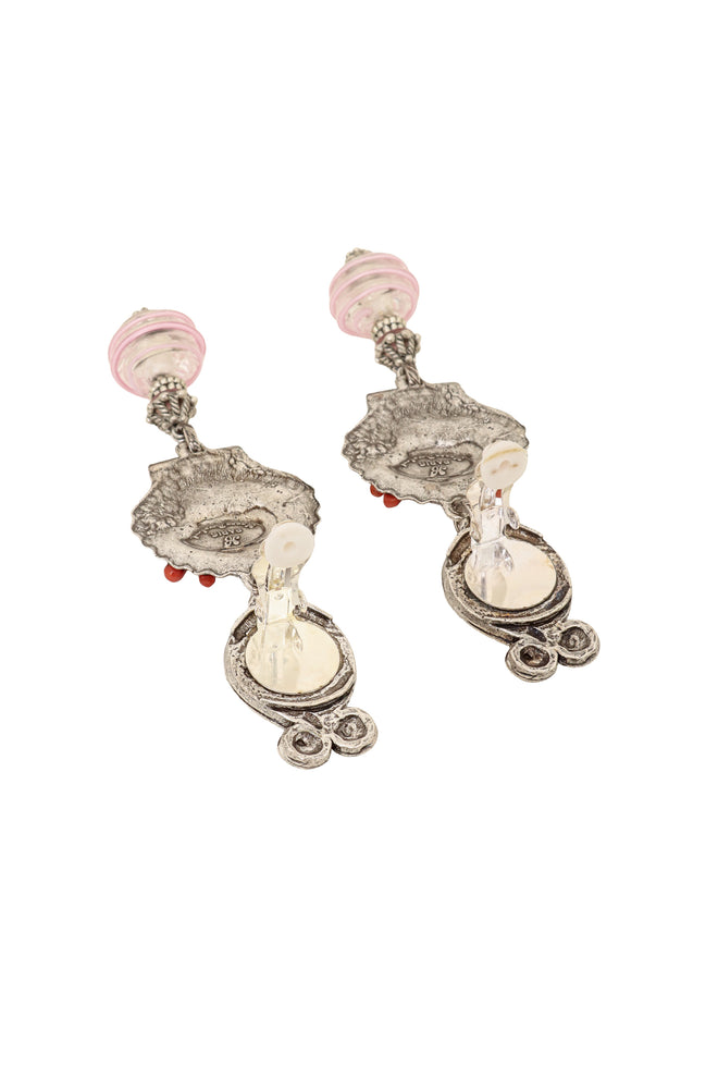 Shell Medusa Drop Earrings by Hanna Bernhard backs open @ Recess LA