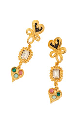 Ribbon Heart Drop Earrings by Hanna Bernhard close @ Recess LA