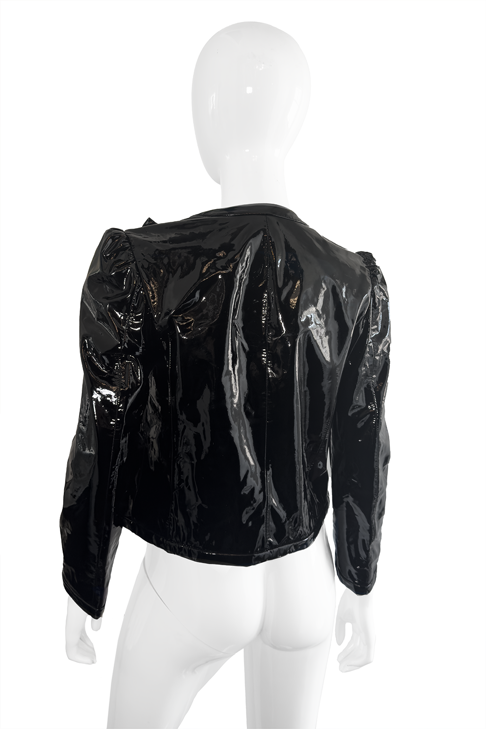 Miu Miu Patent Leather Bow Jacket back on mannequin @recess la