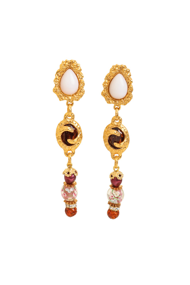millefiori bead drop earrings by Hanna Bernhard @ Recess LA