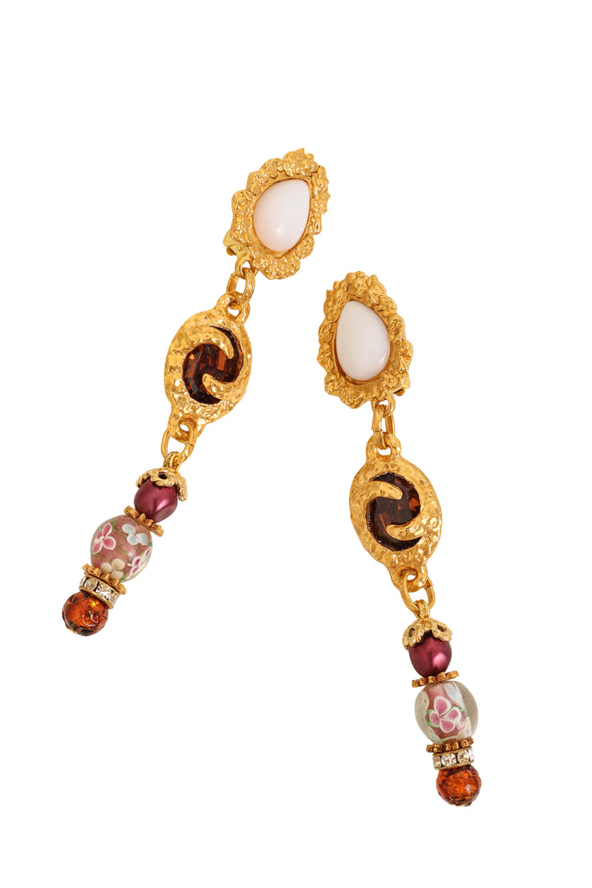 millefiori bead drop earrings by Hanna Bernhard close @ Recess LA
