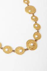 Vintage Coin Stone White Cabochon Necklace Close @ Recess La