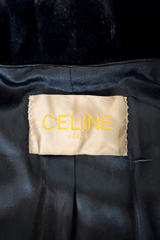Celine Striped Sheared Fur Jacket signature label @recess la