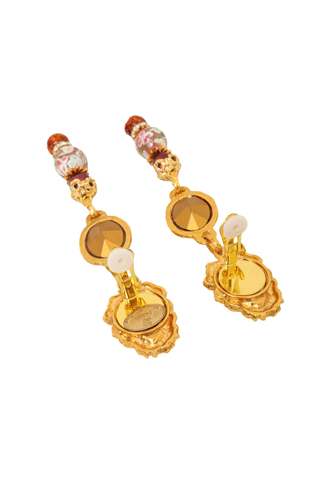 millefiori bead drop earrings by Hanna Bernhard backs open @ Recess LA