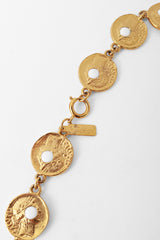 Vintage Coin Stone White Cabochon Necklace Tag @ Recess La