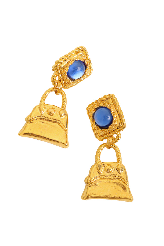 Cabochon Handbag Drop Earrings by Hannah Bernhard close @ Recess LA