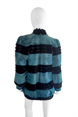 Celine Striped Sheared Fur Jacket back on mannequin @recess la