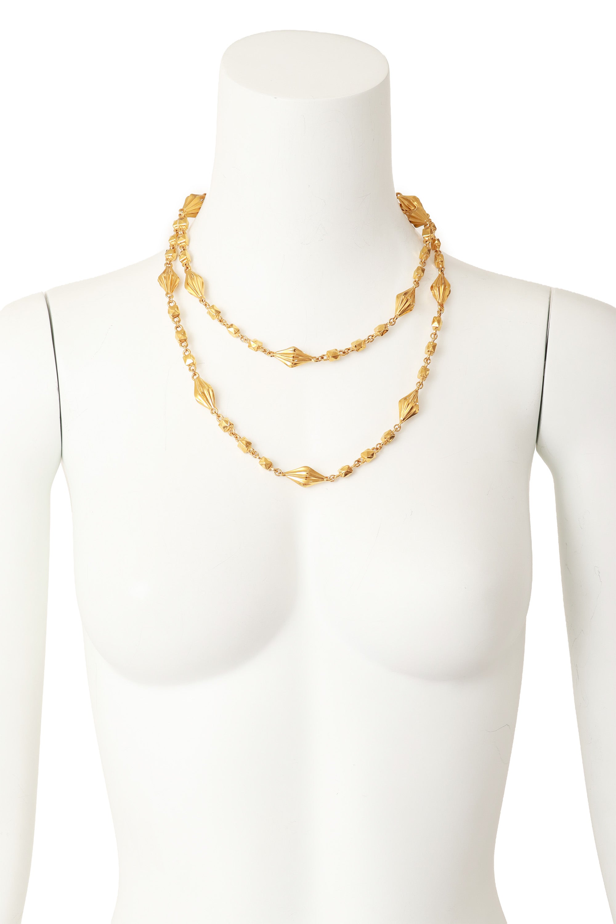 Vintage cone bead stud chain by St. John Layered on Mannequin @ Recess LA