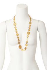 Vintage Coin Stone White Cabochon Necklace on Mannequin @ Recess La