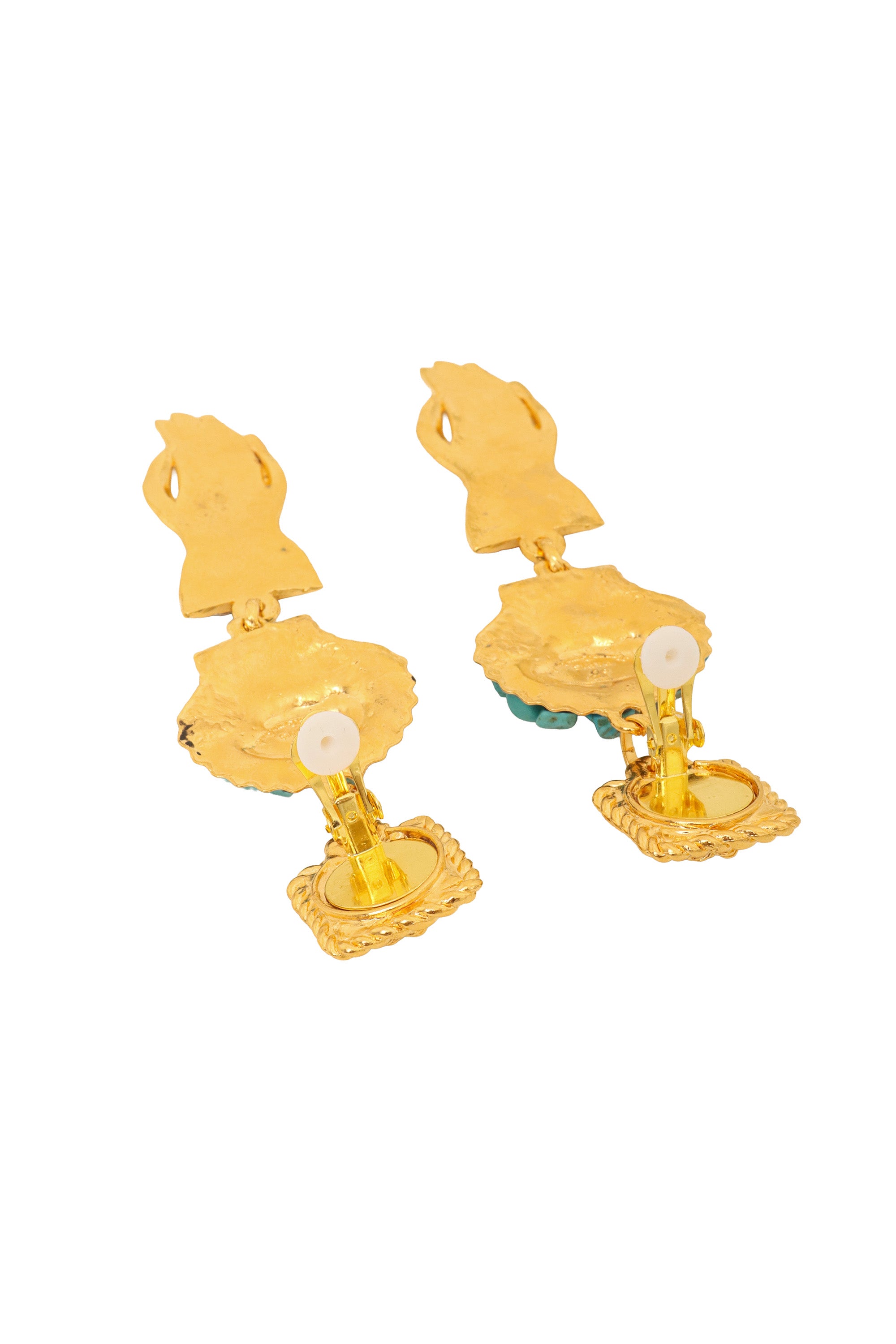 Medusa Hand Drop Earrings by Hanna Bernhard backs open @ Recess LA