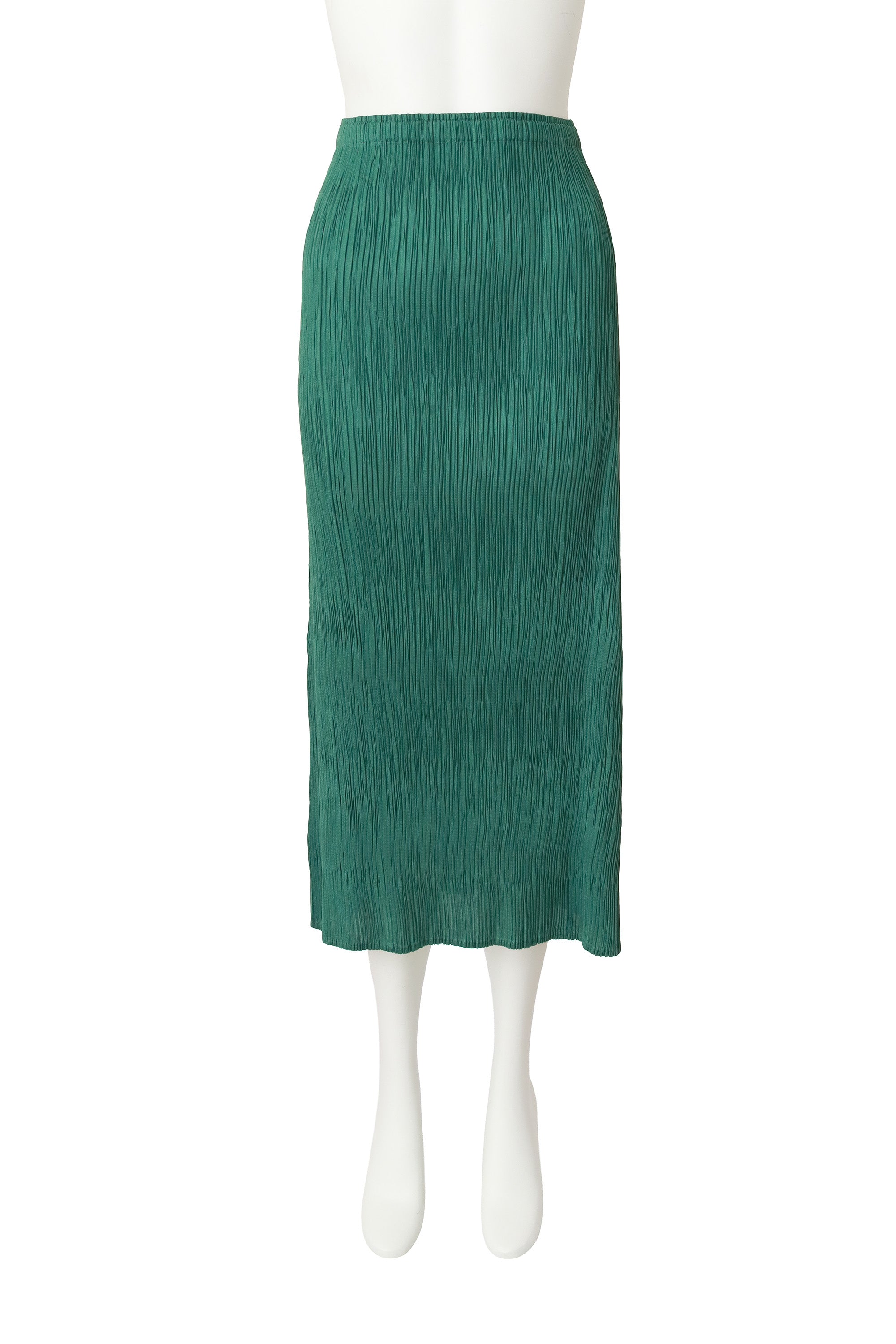 Crinkled pleat taffeta midi skirt by Pleats Please Issey Miyake Front @ Recess LA