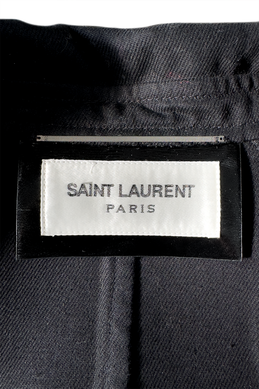 Saint Laurent Oversized Vinyl Trench Coat signature label @recess la
