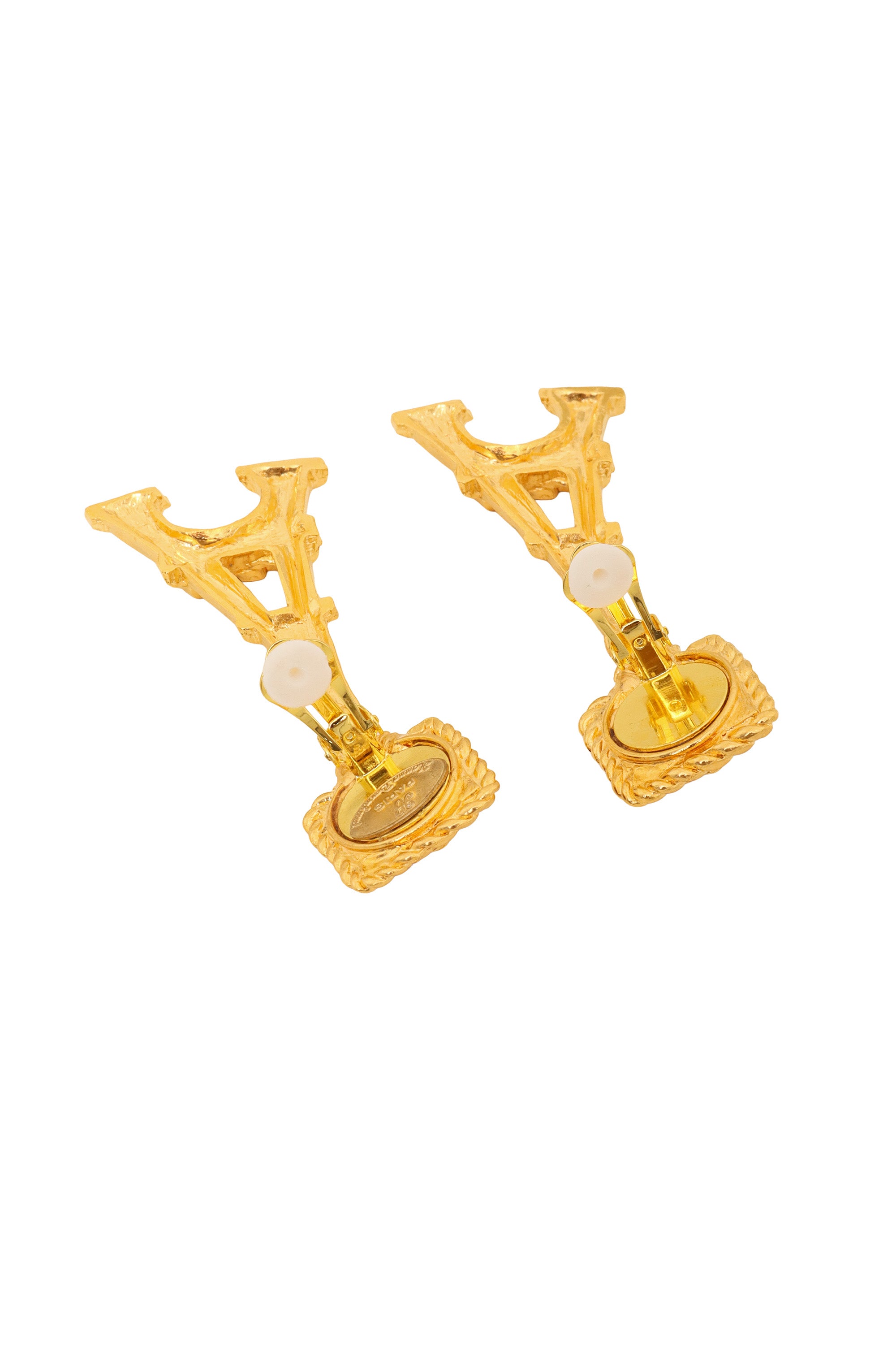 Eiffel Tower Drop Earrings by Hanna Bernhard backs open @ Recess LA