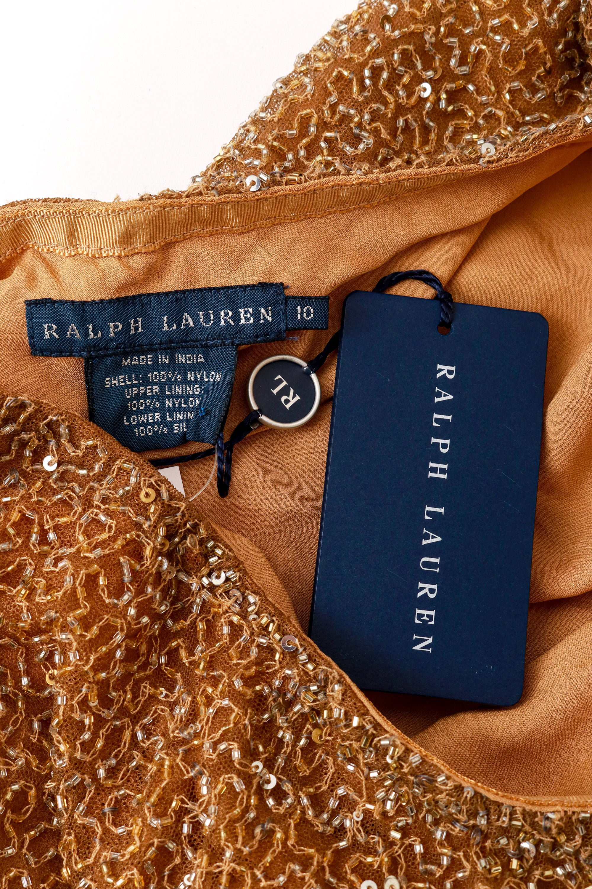 Sequin Waterfall Skirt by Ralph Lauren on mannequin tag/ label @ Recess LA