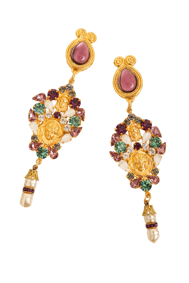 Medusa Pearl Drop Earrings by Hanna Bernhard close @ Recess LA