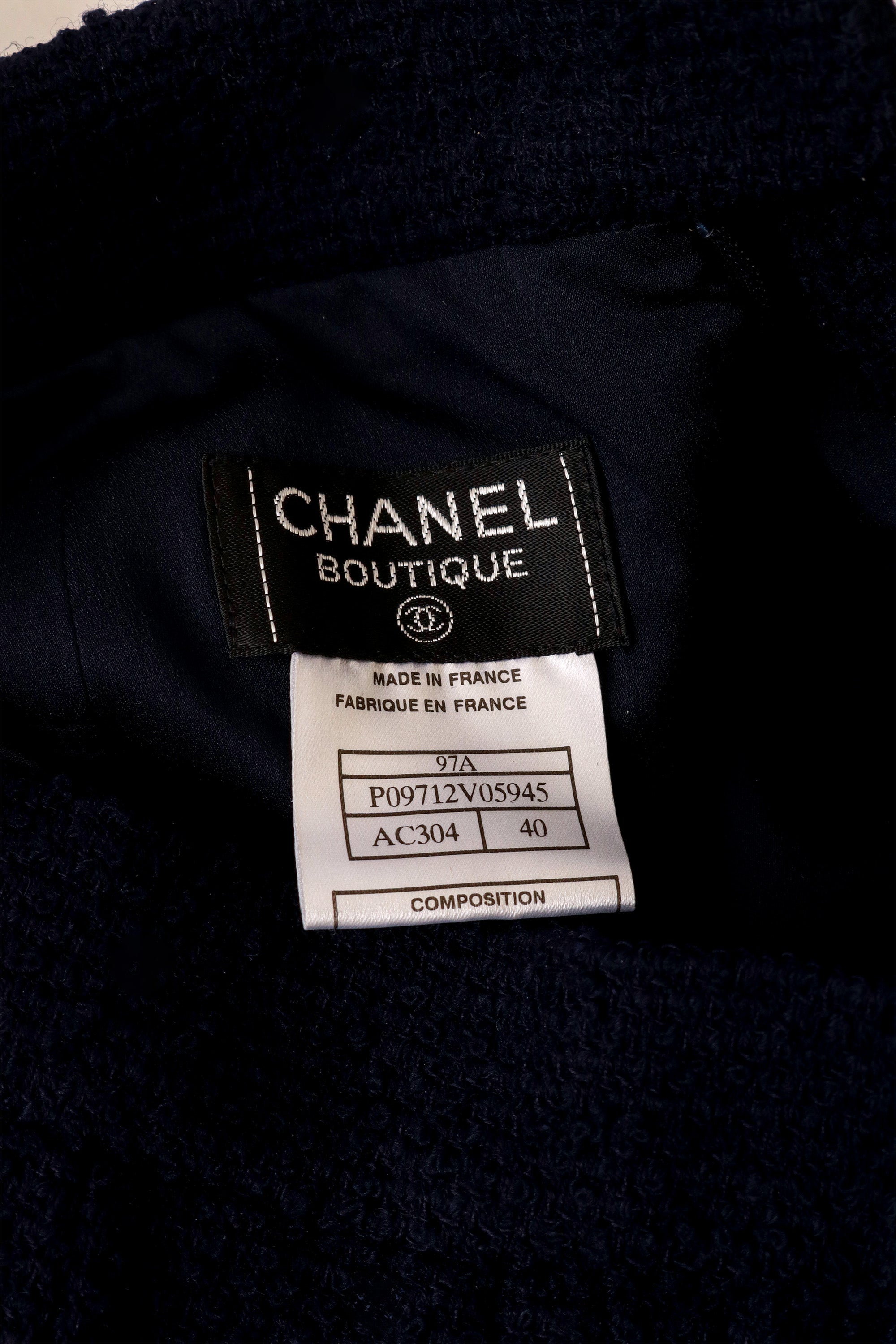 skirt and jacket set by Chanel skirt label @ Recess LA