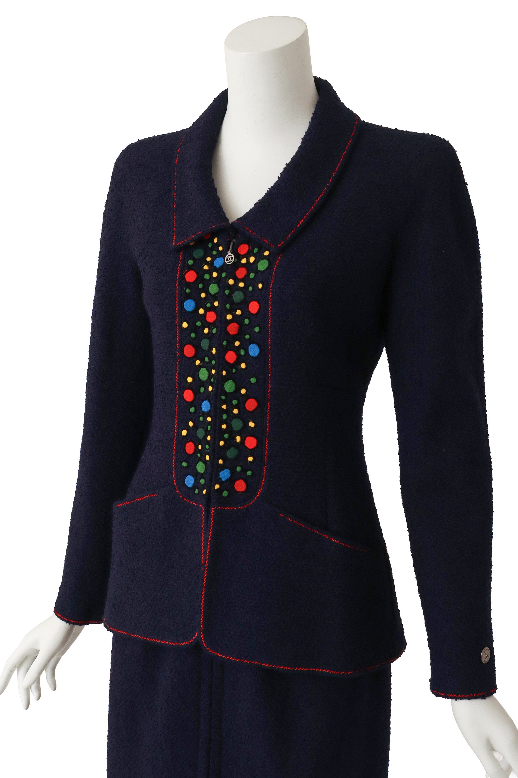 skirt and jacket set by Chanel on mannequin close @ Recess LA