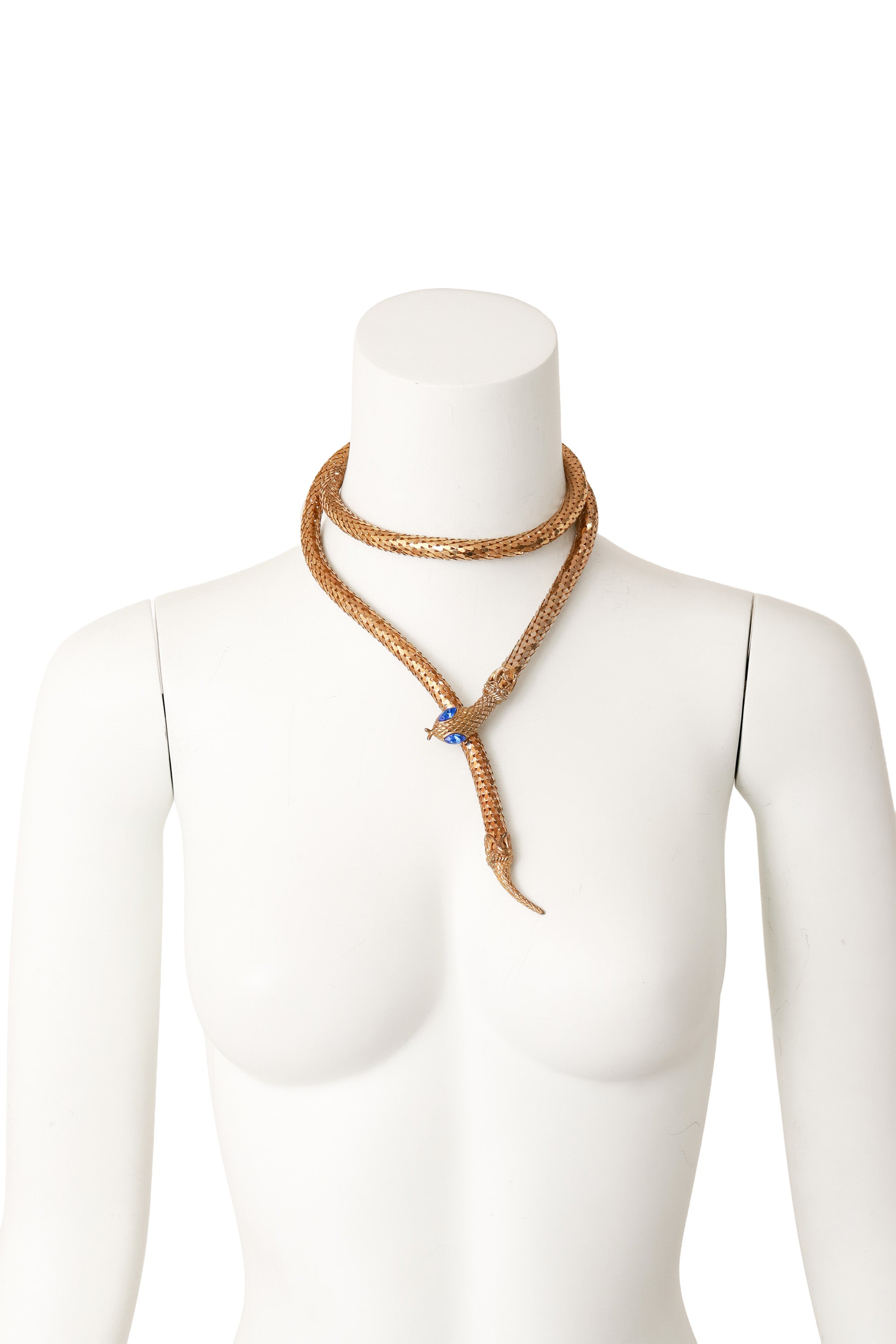 mesh snake belt necklace on mannequin necklace @ Recess LA
