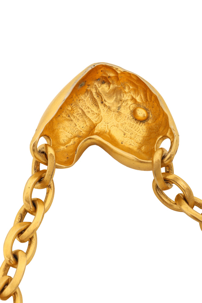 Modernist Abstract Heart Necklace by Morris inner tarnish  @ Recess LA