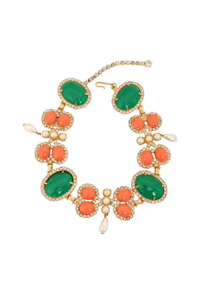 Cabochon Crystal Pearl Drop Choker by KJL @ Recess LA