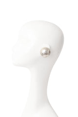 Sterling dome button earrings on mannequin @ Recess LA