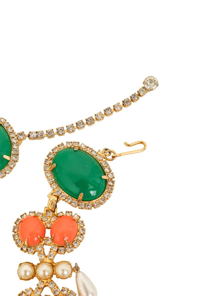 Cabochon Crystal Pearl Drop Choker by KJL hook @ Recess LA