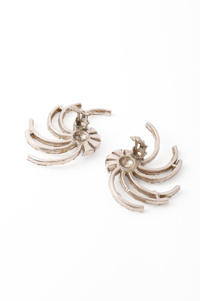 Vintage crystal strand earrings backs open @ Recess LA