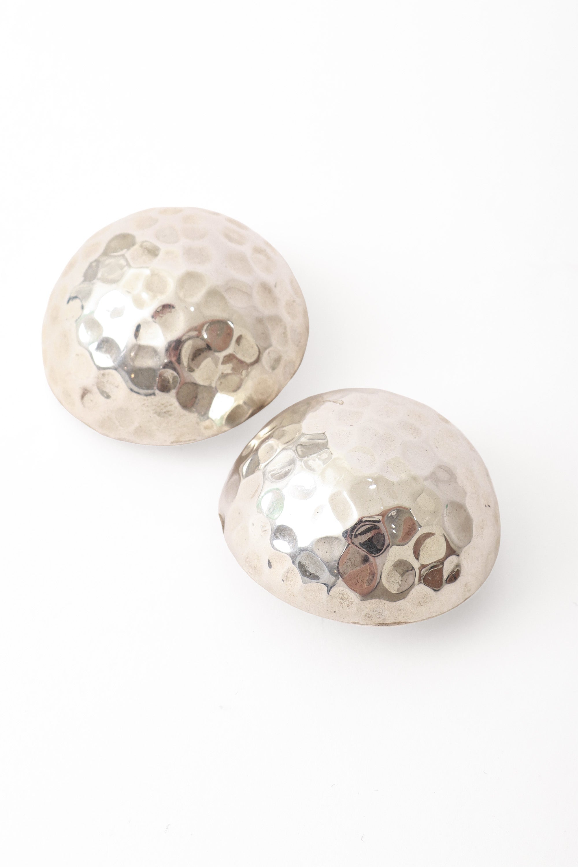 Sterling dome button earrings close @ Recess LA