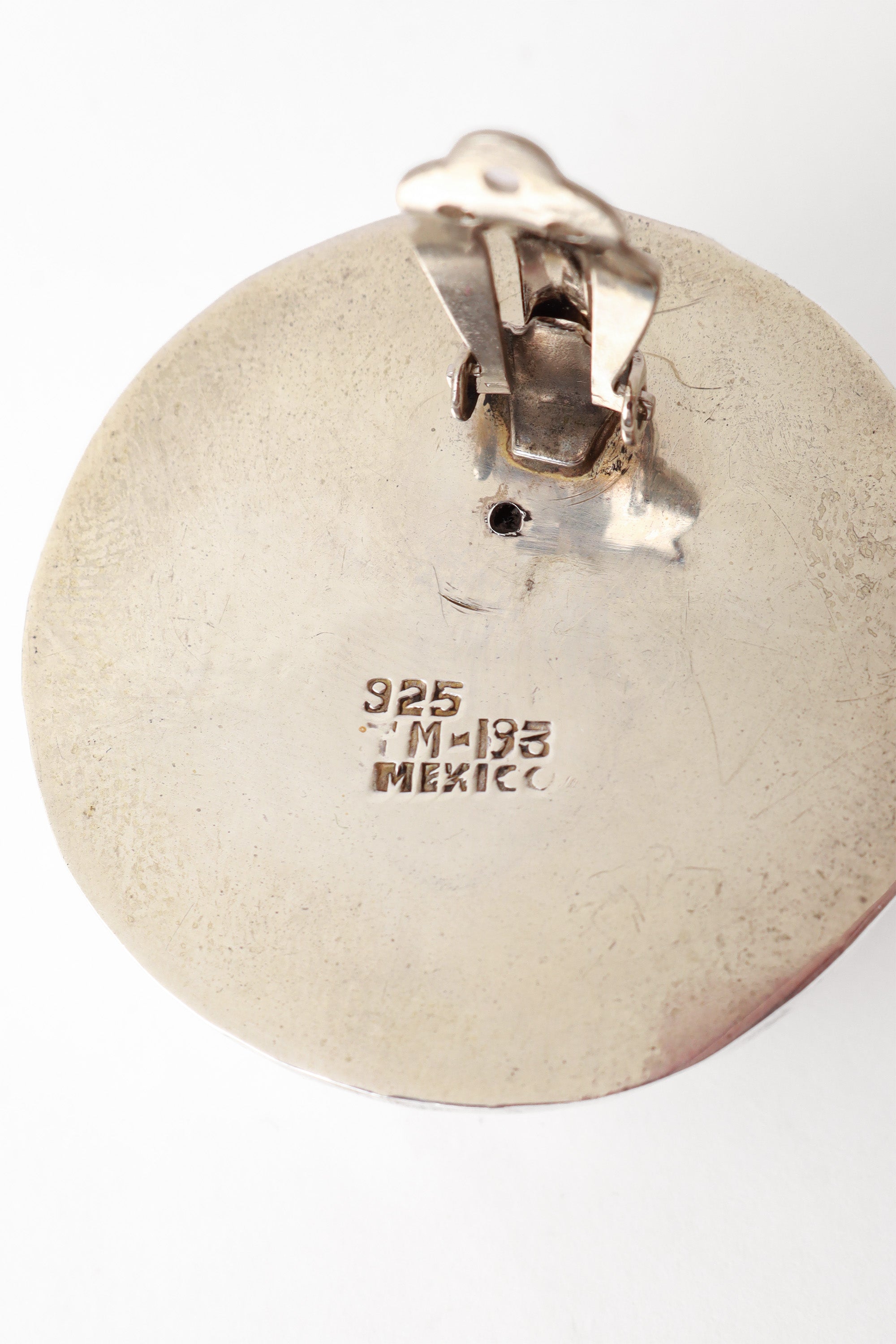 Sterling dome button earrings stamp @ Recess LA