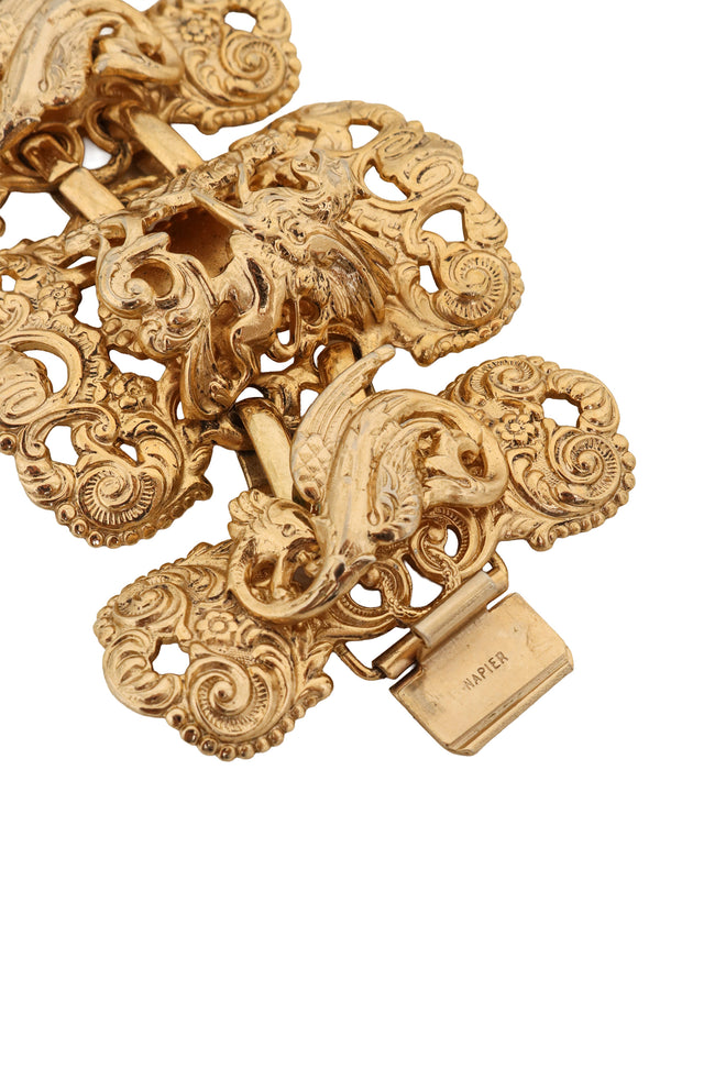 Heraldic Filigree Link Bracelet by Napier signature @ Recess LA