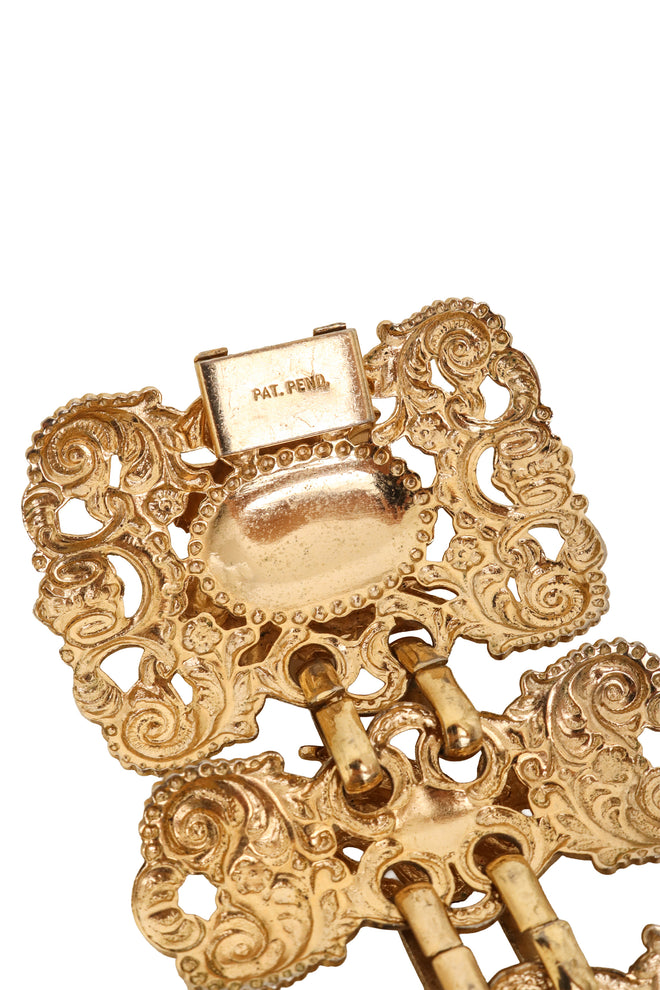 Heraldic Filigree Link Bracelet by Napier Pat. Pend stamp @ Recess LA