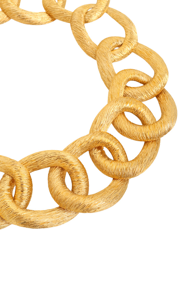 Vintage Brushed Organic Hoop Necklace close @ Recess LA