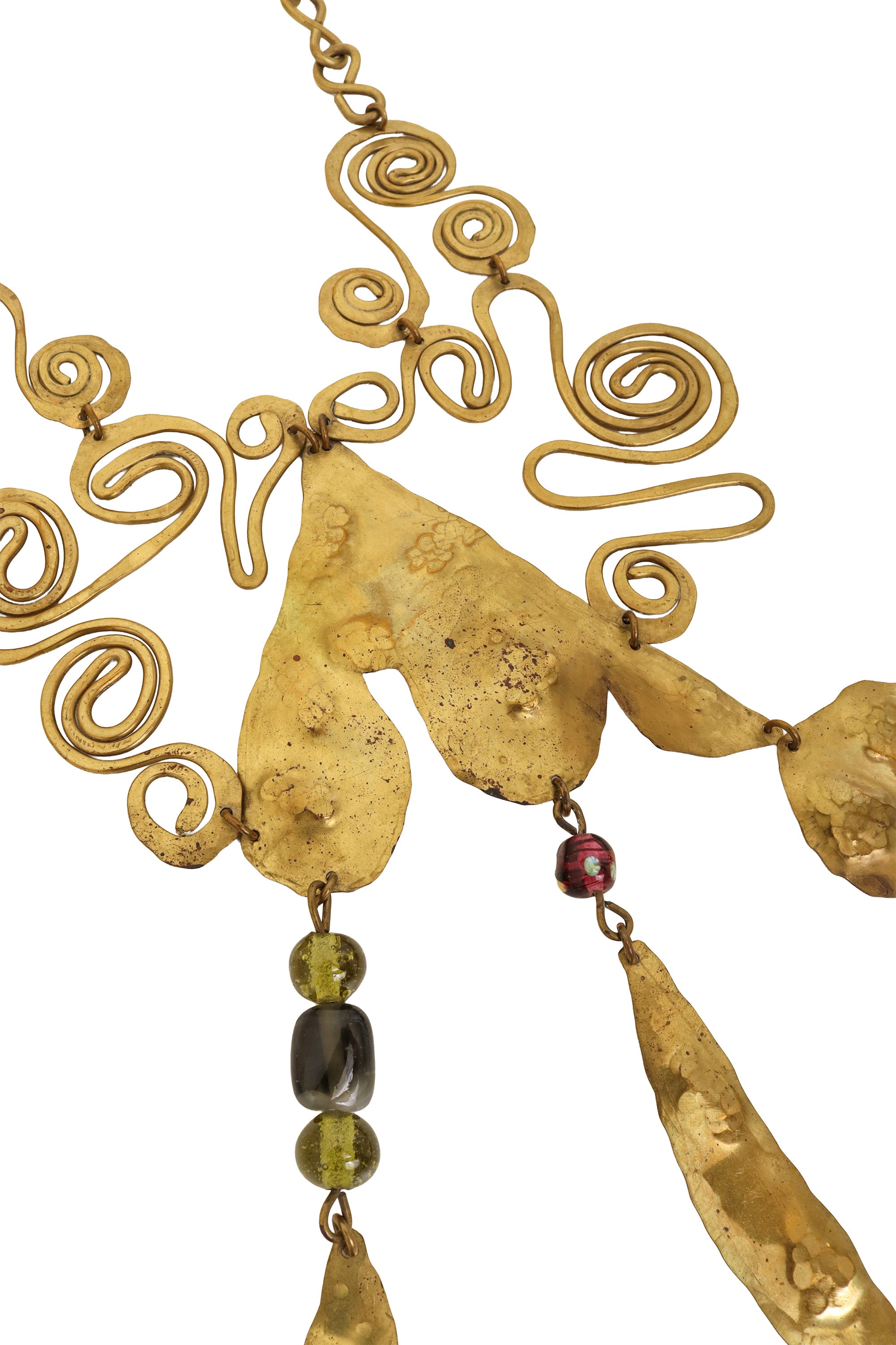 Artisan Hammered Bib Necklace close @ Recess LA