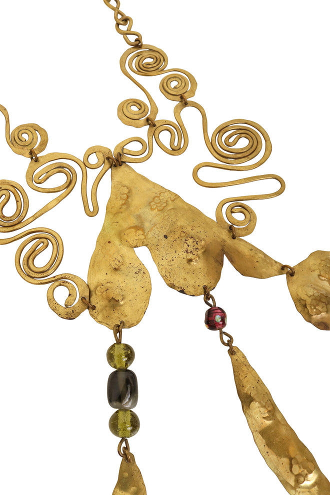 Artisan Hammered Bib Necklace close @ Recess LA