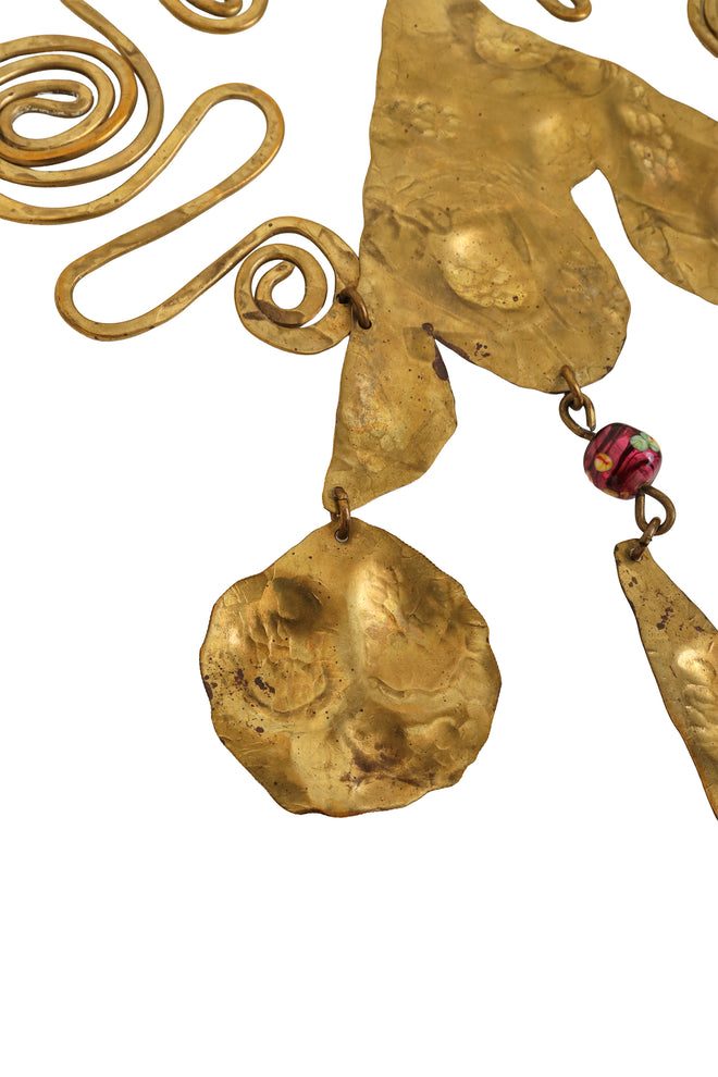 Artisan Hammered Bib Necklace charm tarnish @ Recess LA