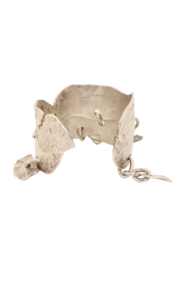 Fine Silver Artisan Hammered Charm Cuff inside @ Recess LA