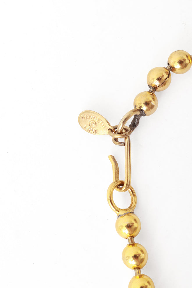 Ball chain necklace by Kenneth Lane hook and cartouche @ Recess LA