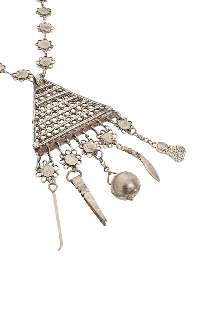 Openwork Charm Talisman Necklace close @ Recess LA 