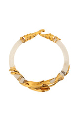 Vintage Lucite Brutalist Gilded Tube Collar @ Recess LA