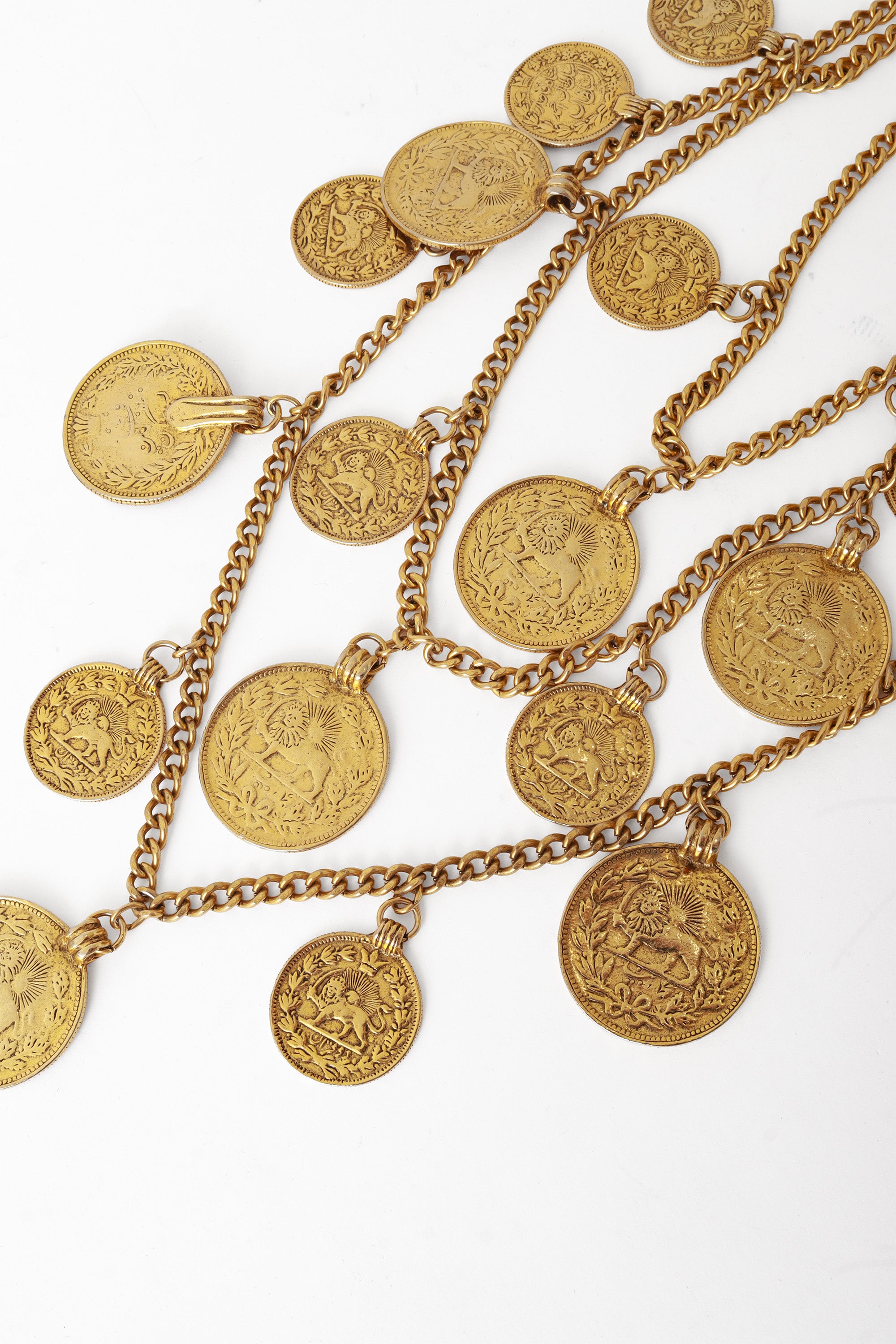 lion coin necklace by Goldette coins @ Recess LA