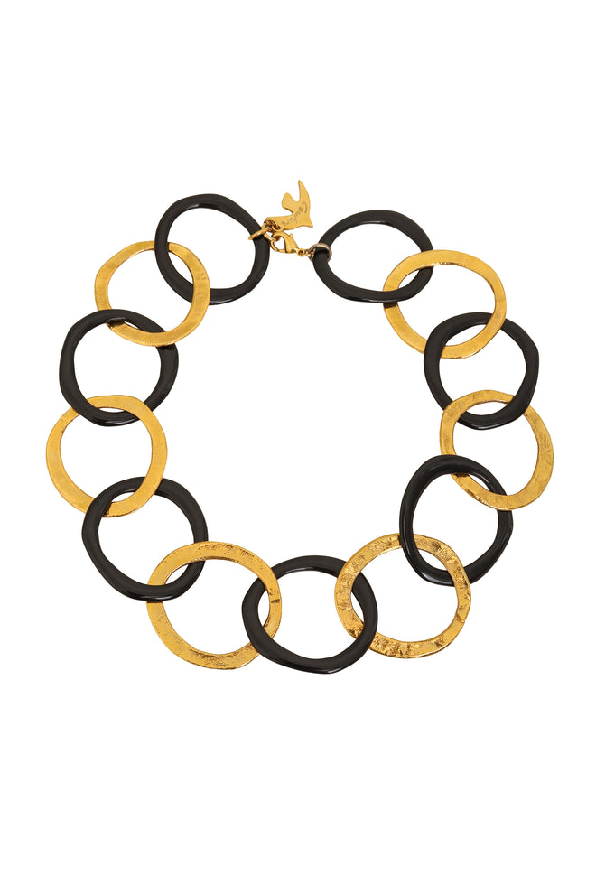 Organic Mixed Ring Link Necklace by Cécile Jeanne @ Recess LA