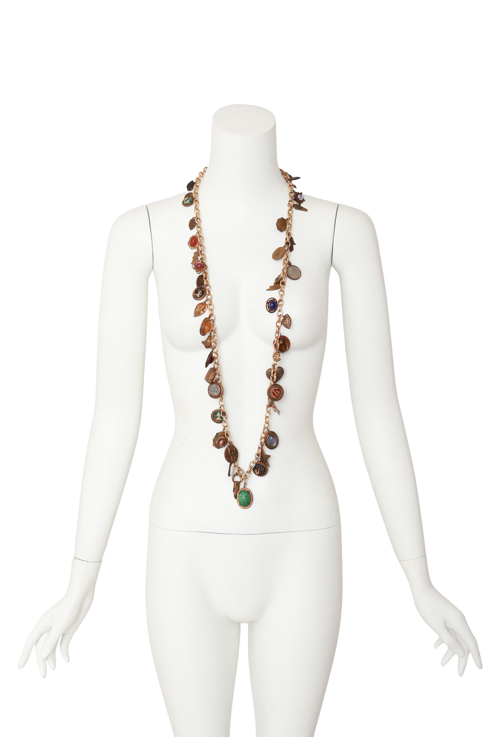 Charm chain necklace on mannequin long @ Recess LA