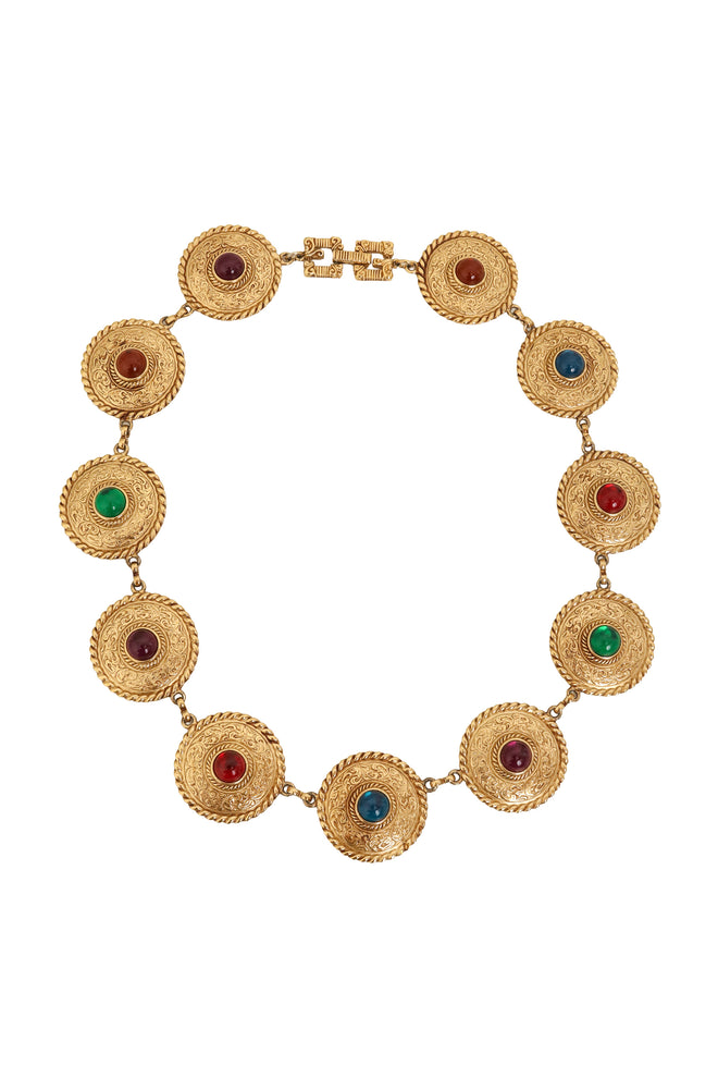 Byzantine Cabochon Medallion Necklace by Givenchy @ Recess LA