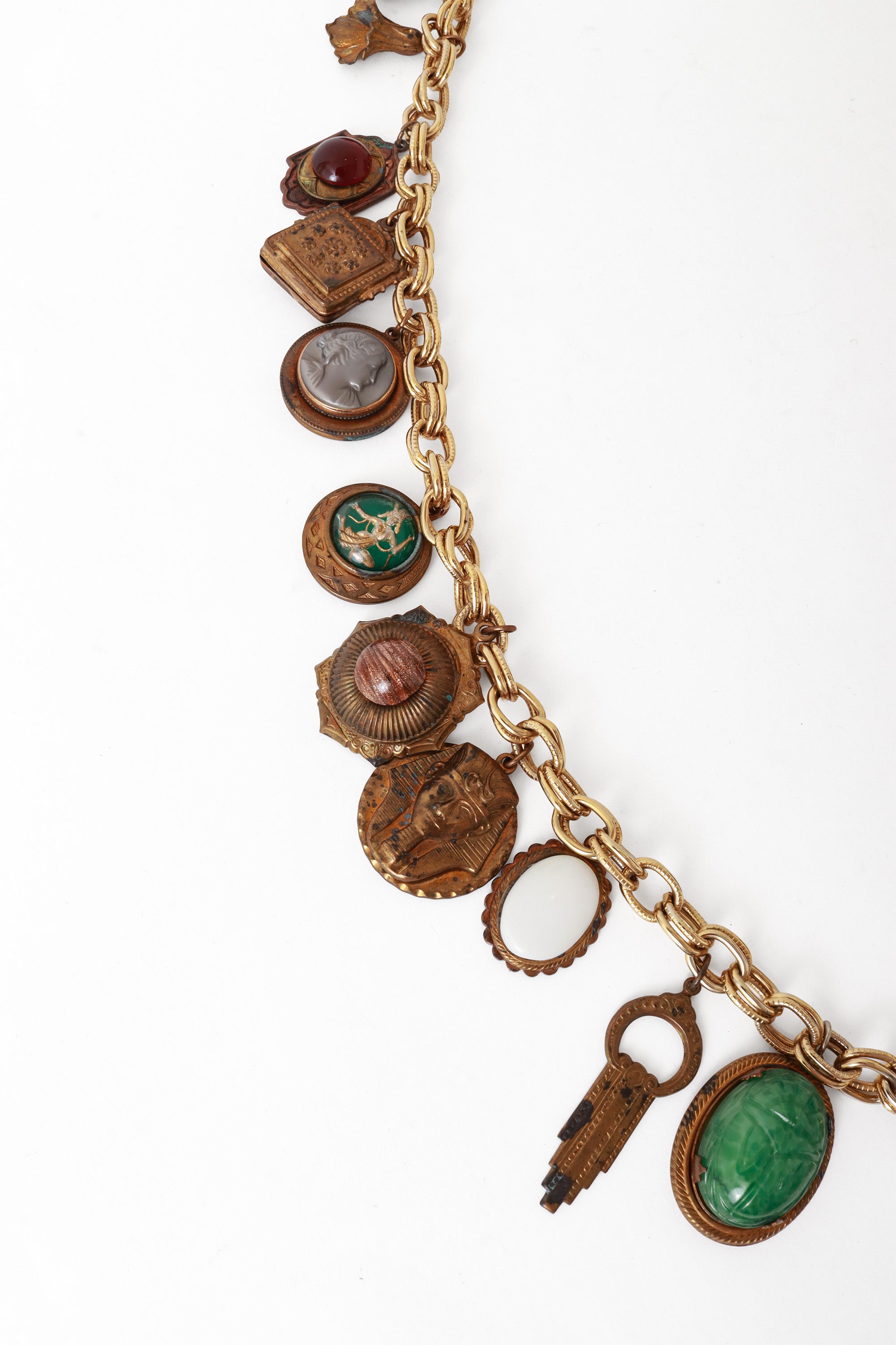 Charm chain necklace bronze assorted charms @ Recess LA